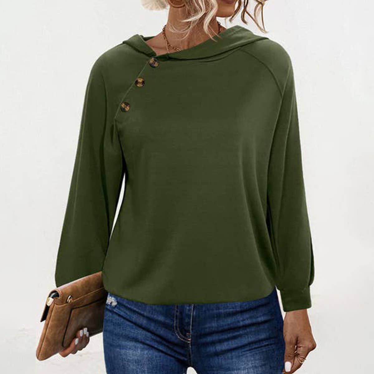 HOODIE WITH LONG SLEEVES AND BUCKLES