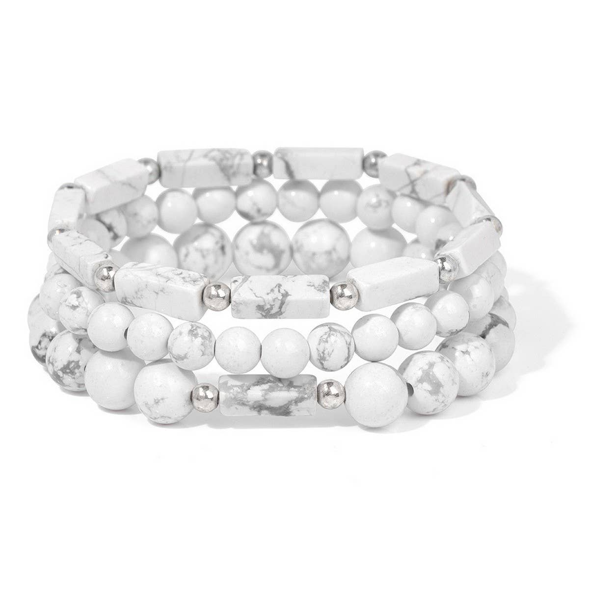 CWAJE4235_NATURAL STONE BEADS VINTAGE BRACELET SET