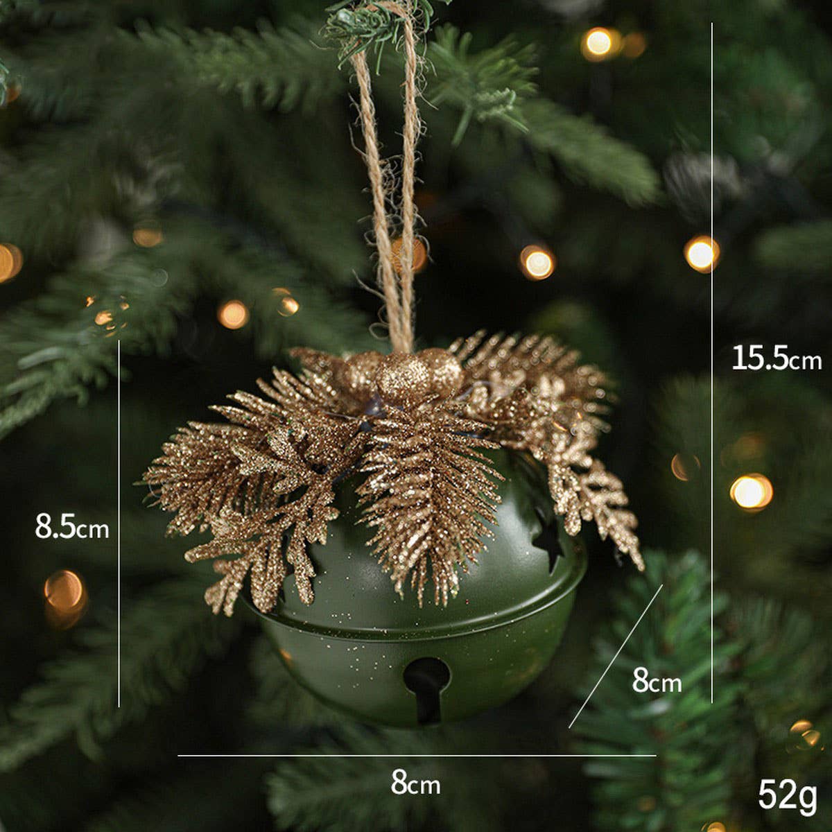 Iron Glitter Bell Pick Christmas Tree Decoration