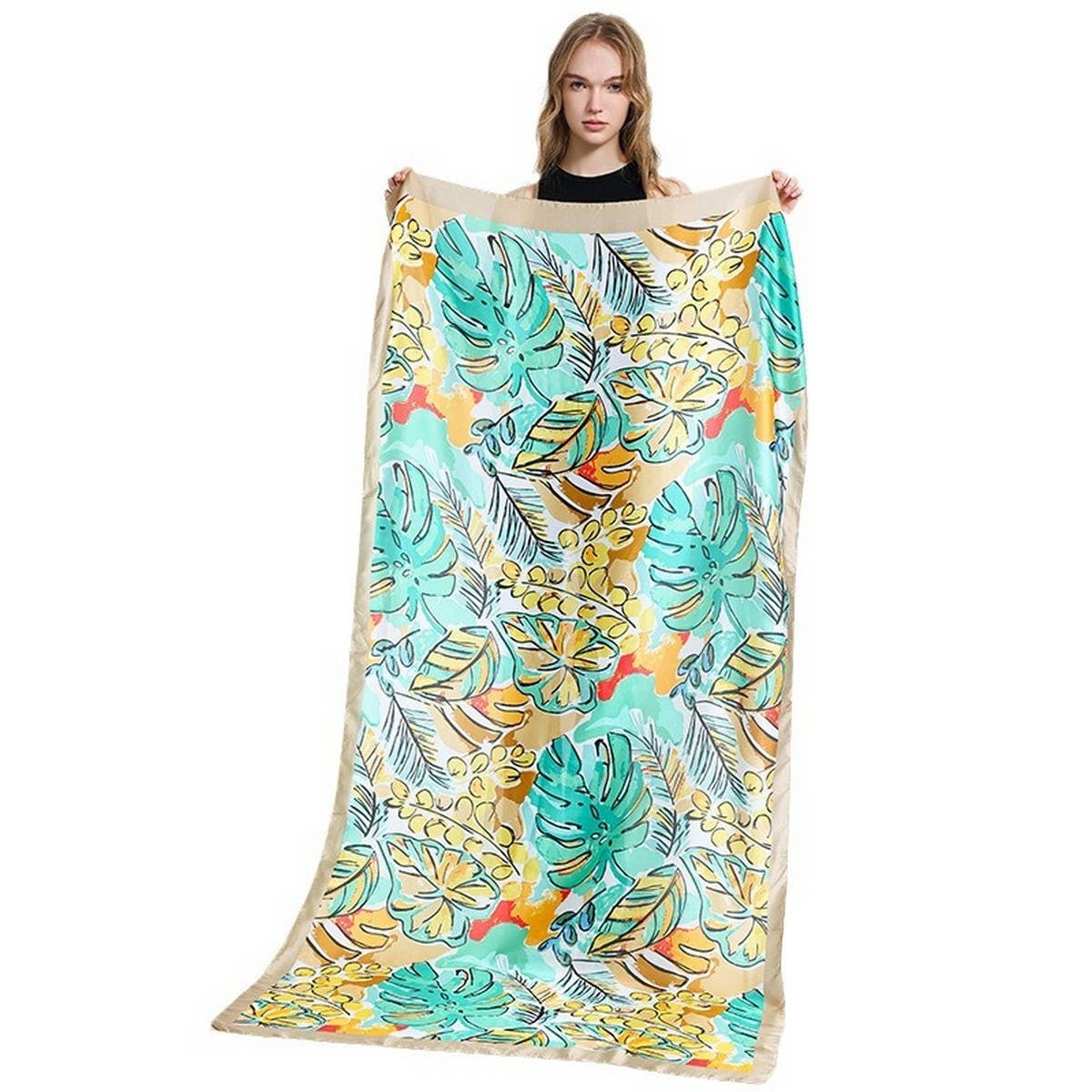 Banana Leaf Scarf - Summer Beach Wrap Shawl_CWASC0671