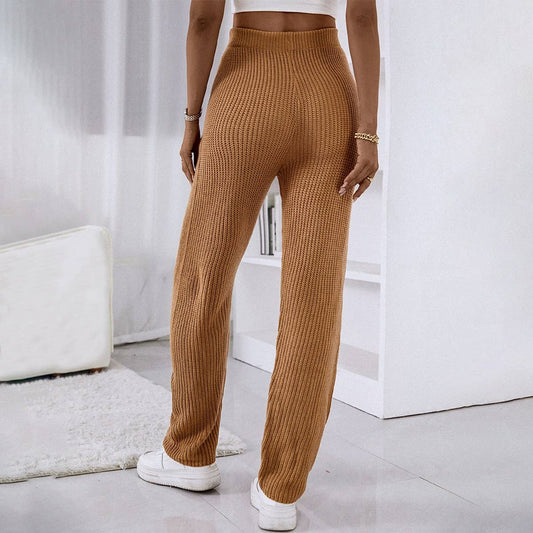 Home high-waisted slim-fit stretch wool trousers