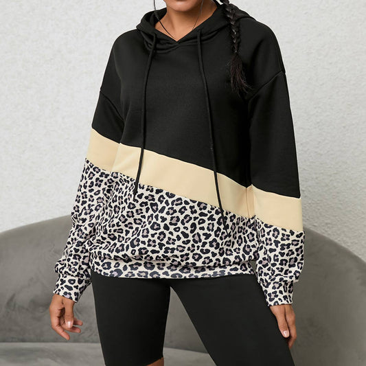 LEOPARD-PRINT HOODIE FASHION PULLOVER HOODIE