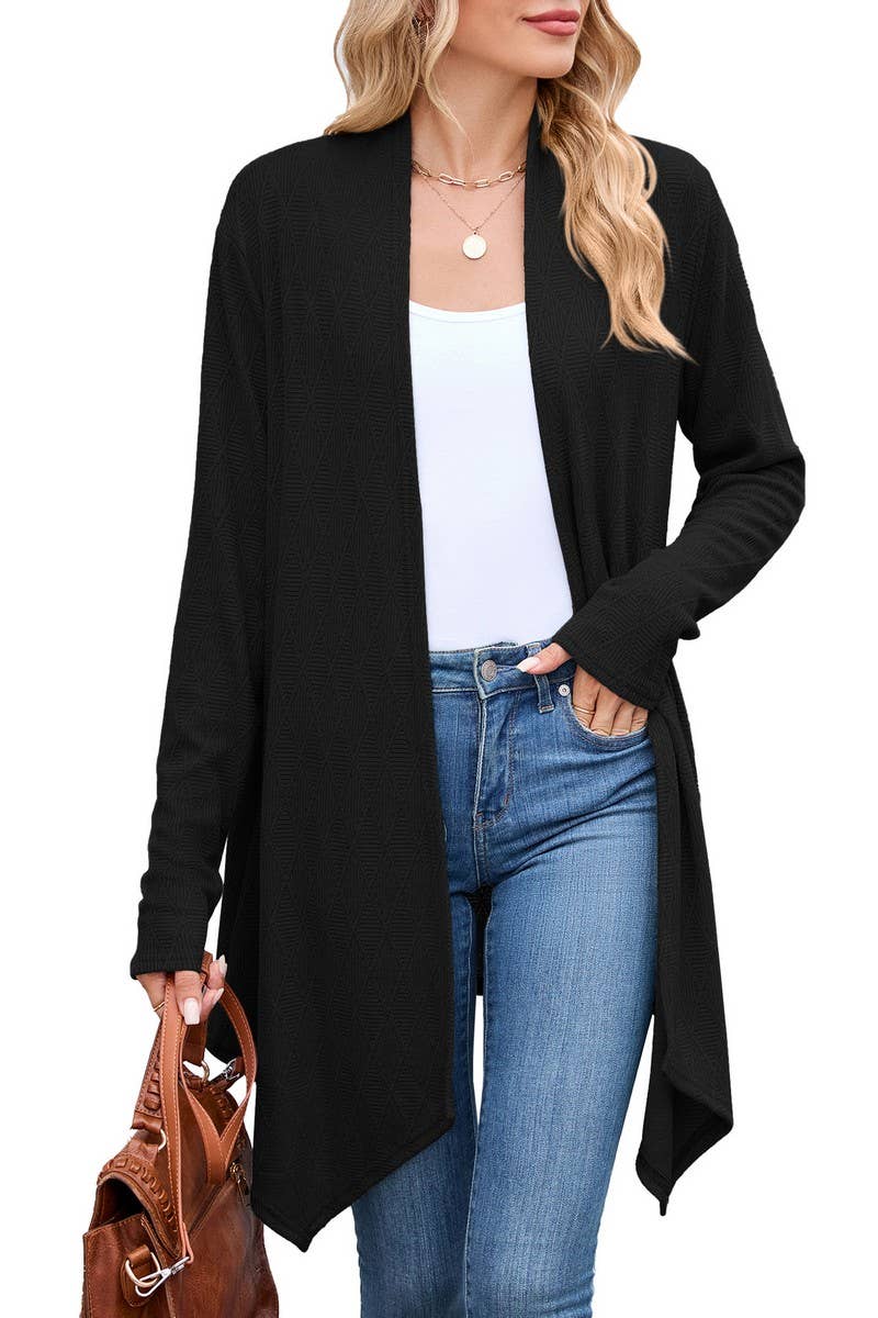 CWOCAL00859_CASUAL KNIT OPEN FRONT LONGLINE CARDIGAN