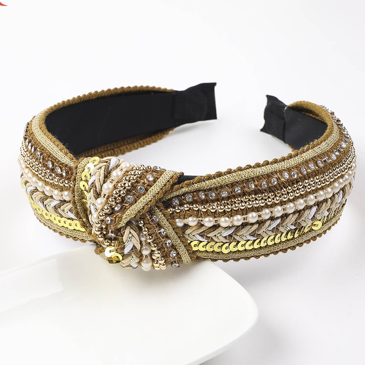 FAUX PEARL & RHINESTONE DECOR HEADBAND_CWAHA0235