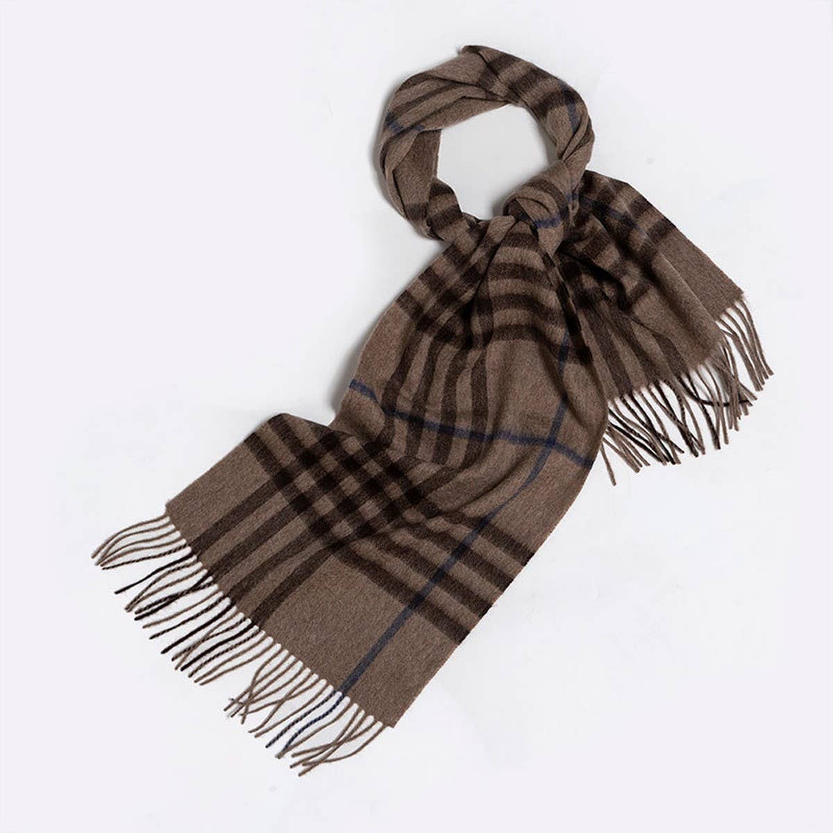 100% Wool Plaid Scarf Red Check Winter Warmth_CWASC2325