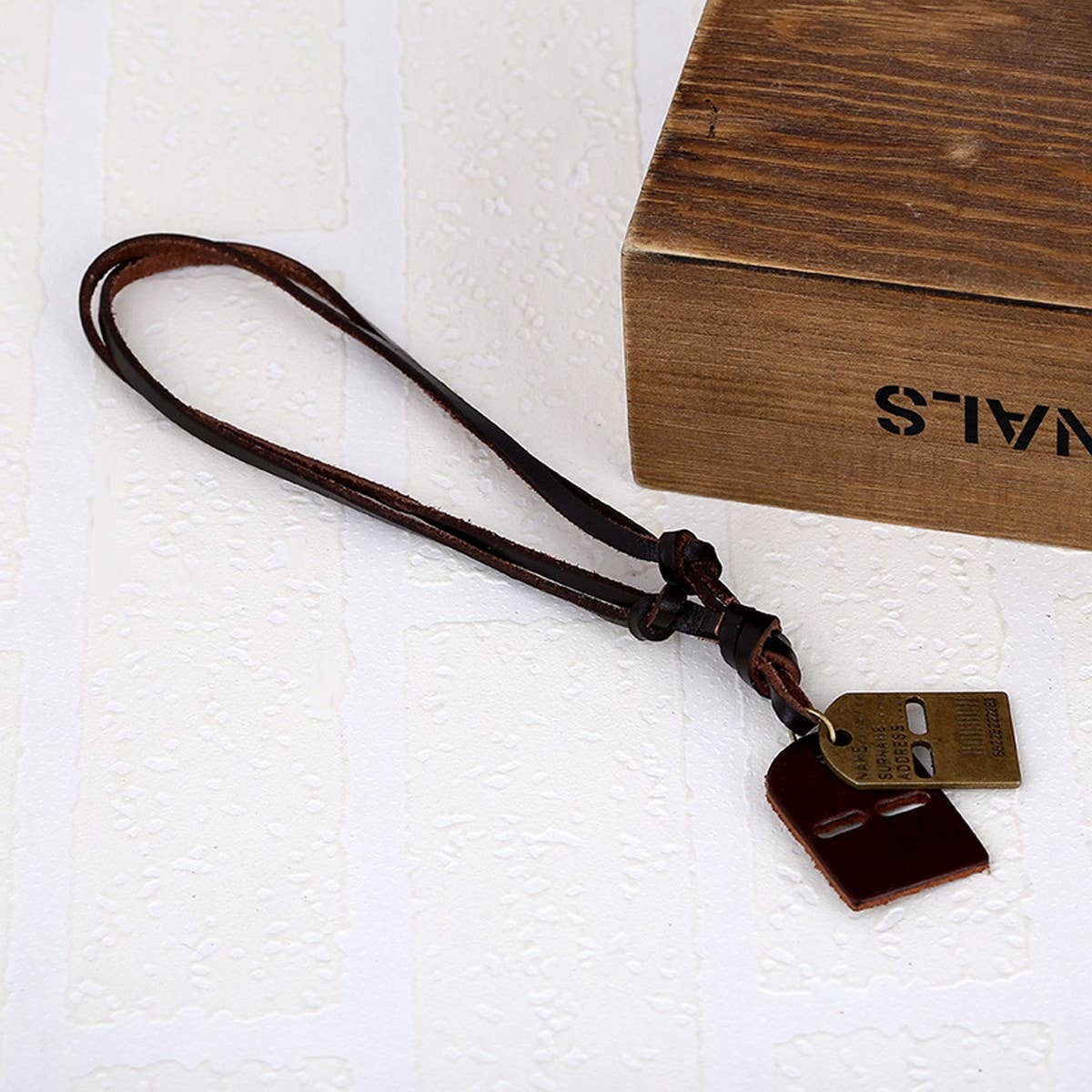 VINTAGE ADJUSTABLE LETTER PENDANT MEN'S NECKLACE