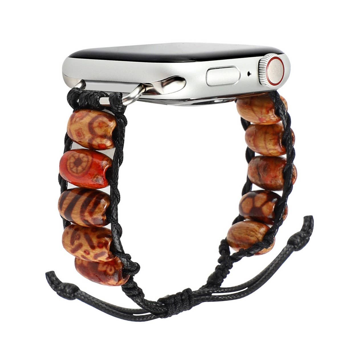 IWATCH9 WOODEN BEADS WAX ROPE STRAP Apple Watch9-1