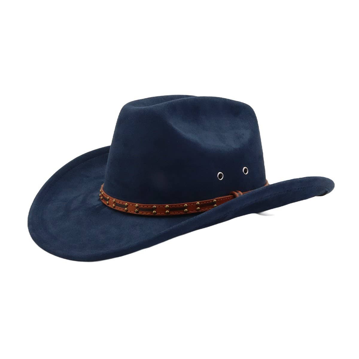 Unisex Soft Suede Western Cowboy Fedora Hat_CWAH04368