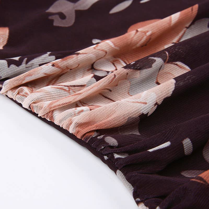 Printed seaside vacation figure-hugging dress