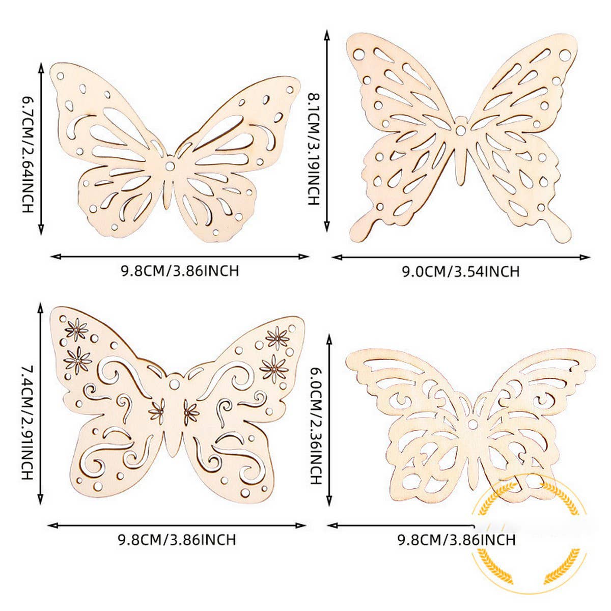CWMM9158_CREATIVE HOLLOW BUTTERFLY WOOD HANGING ORNAMENTS