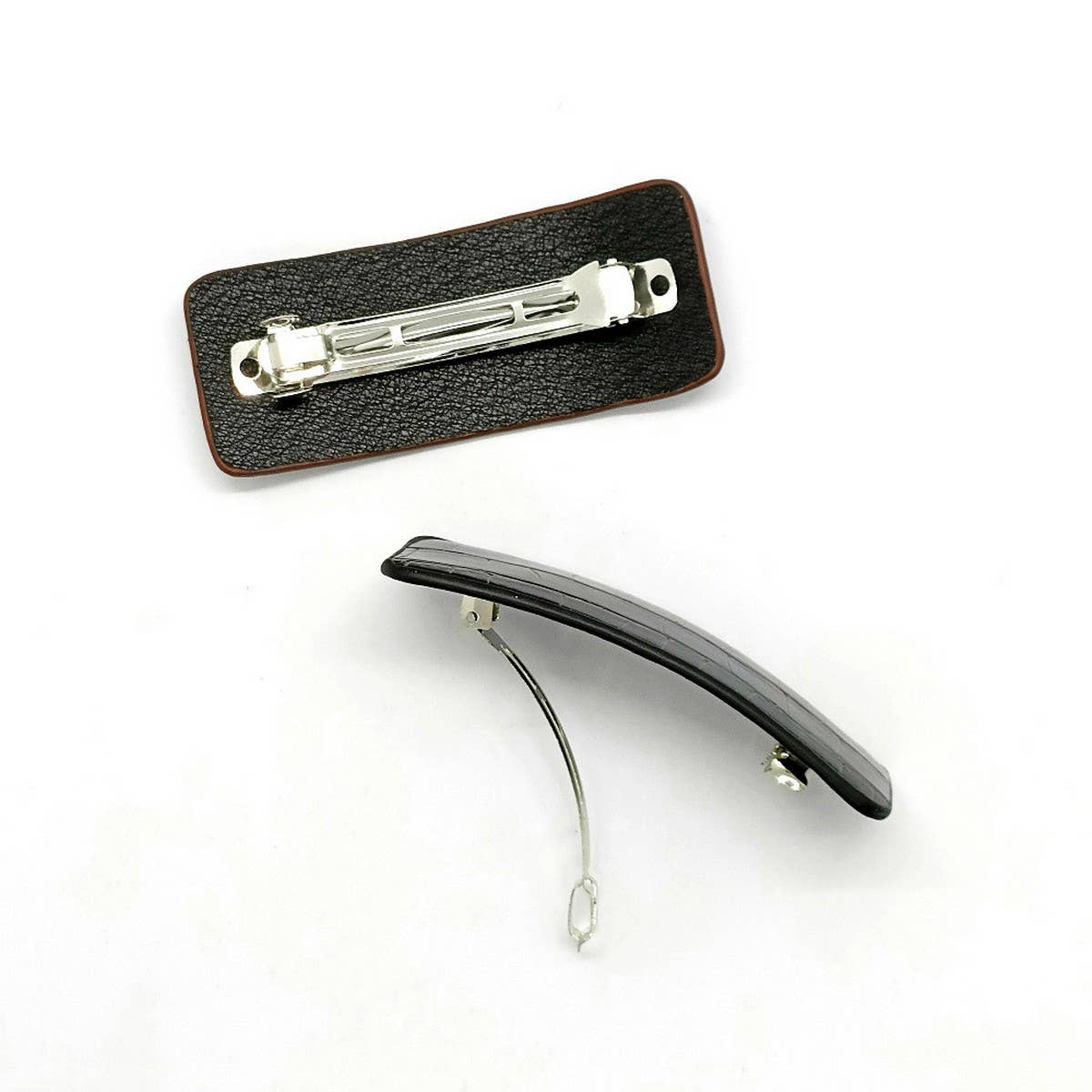 Elegant Croc PU Leather Top Barrette Clip