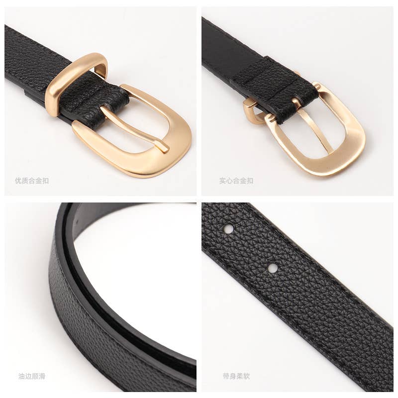 Commuting pin buckle in an ins style belt