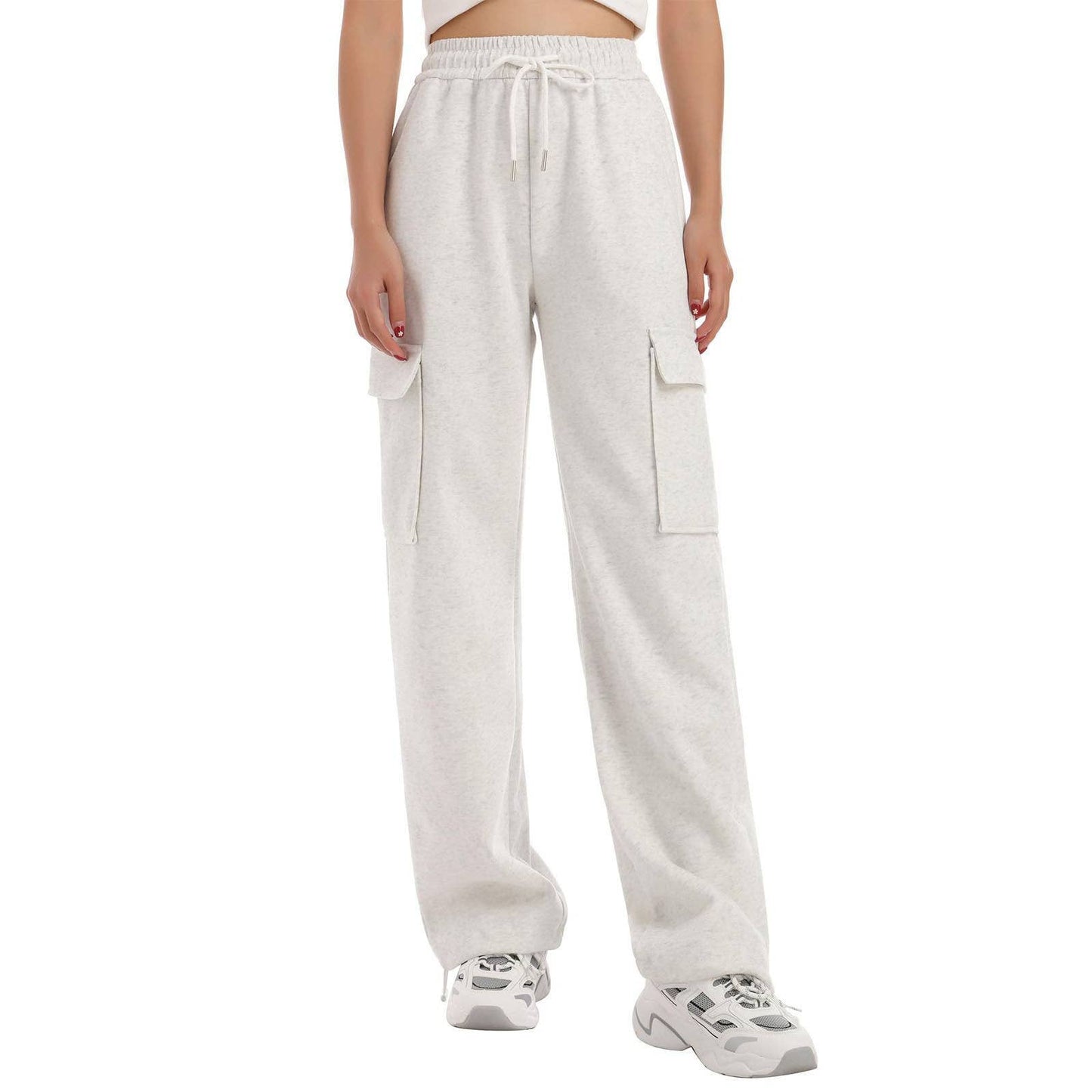 BELTED COMMUTER STRAIGHT-LEG SWEATPANTS