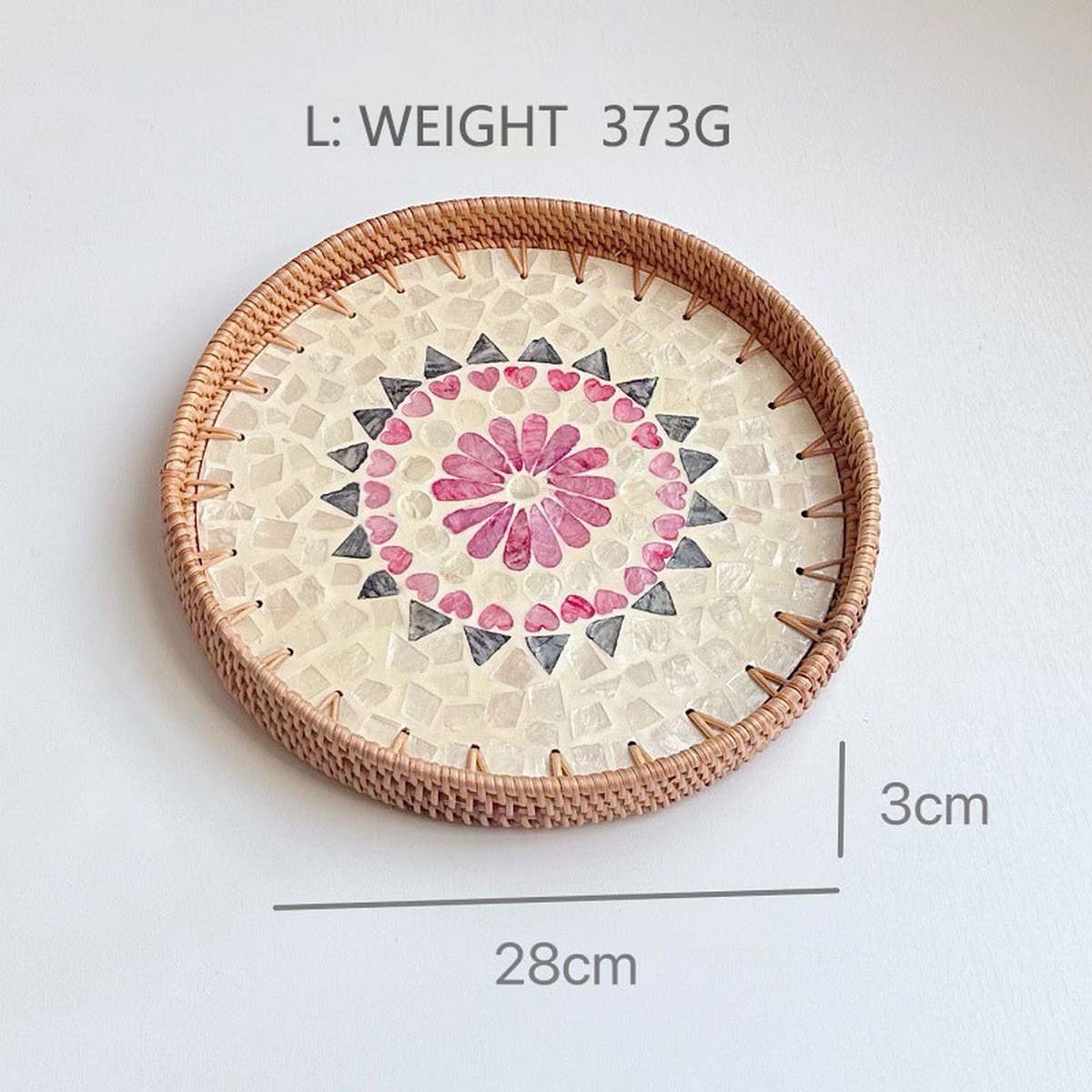 RATTAN COLORFUL SHELL CREATIVE HANDMADE FRUIT PLATE_CWMM4485