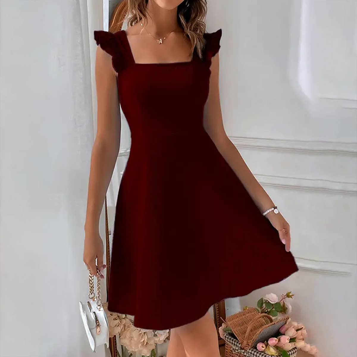 SUSPENDER SWEET SHORT DRESS_CWDSD2718