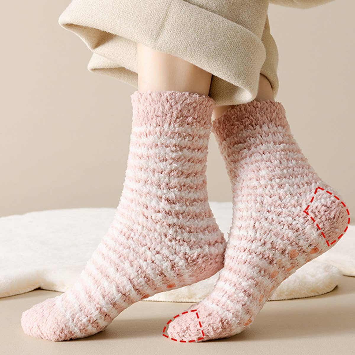 WARM RUBBER NON-SLIP MID-CALF SOCKS