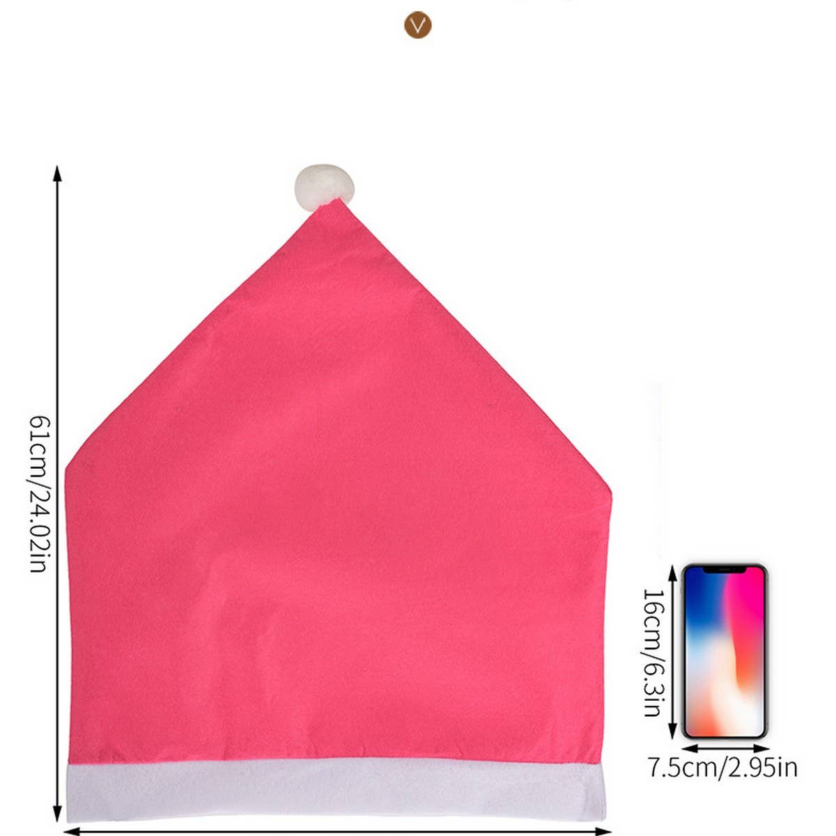 CWMM10281_CHRISTMAS PINK NON-WOVEN CHAIR COVER DECORATION