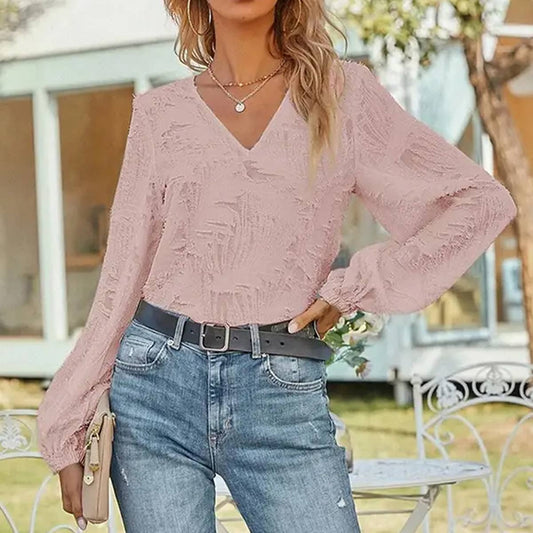 V-NECK TEMPERAMENT COMMUTER LOOSE CHIFFON SHIRT