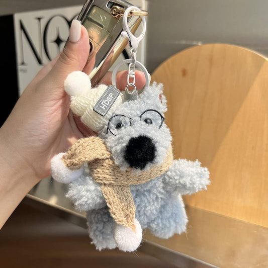 CUTE CREATIVE WOOL BEAR CAR KEYCHAIN BAG PENDANT