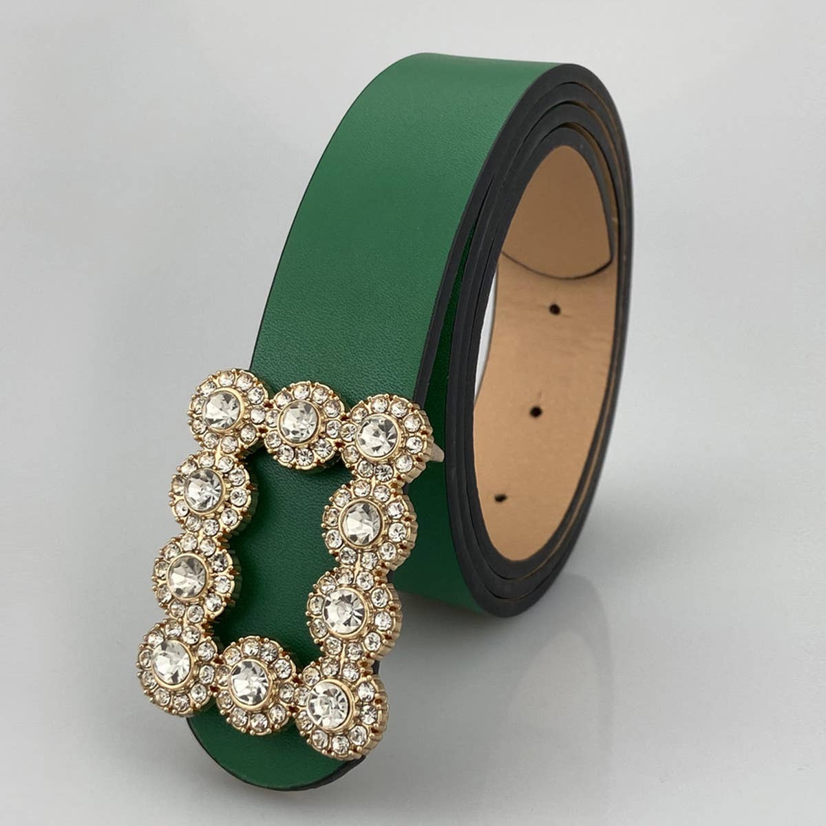 WOMEN FASHION DIAMOND BUCKLE JOKER WIDE BELT_CWABE0122