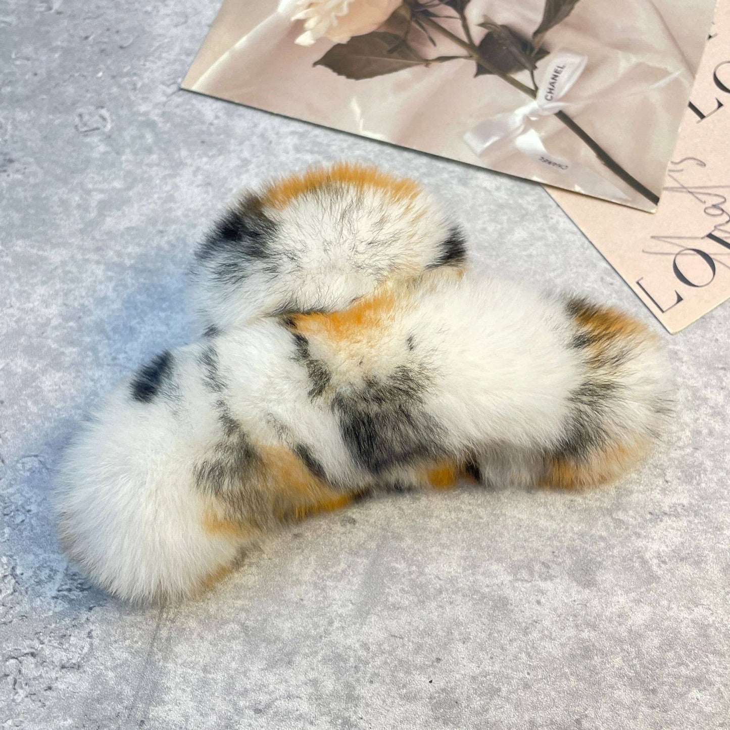Rex Rabbit Fur Claws - Elegant Mixed Color Clips
