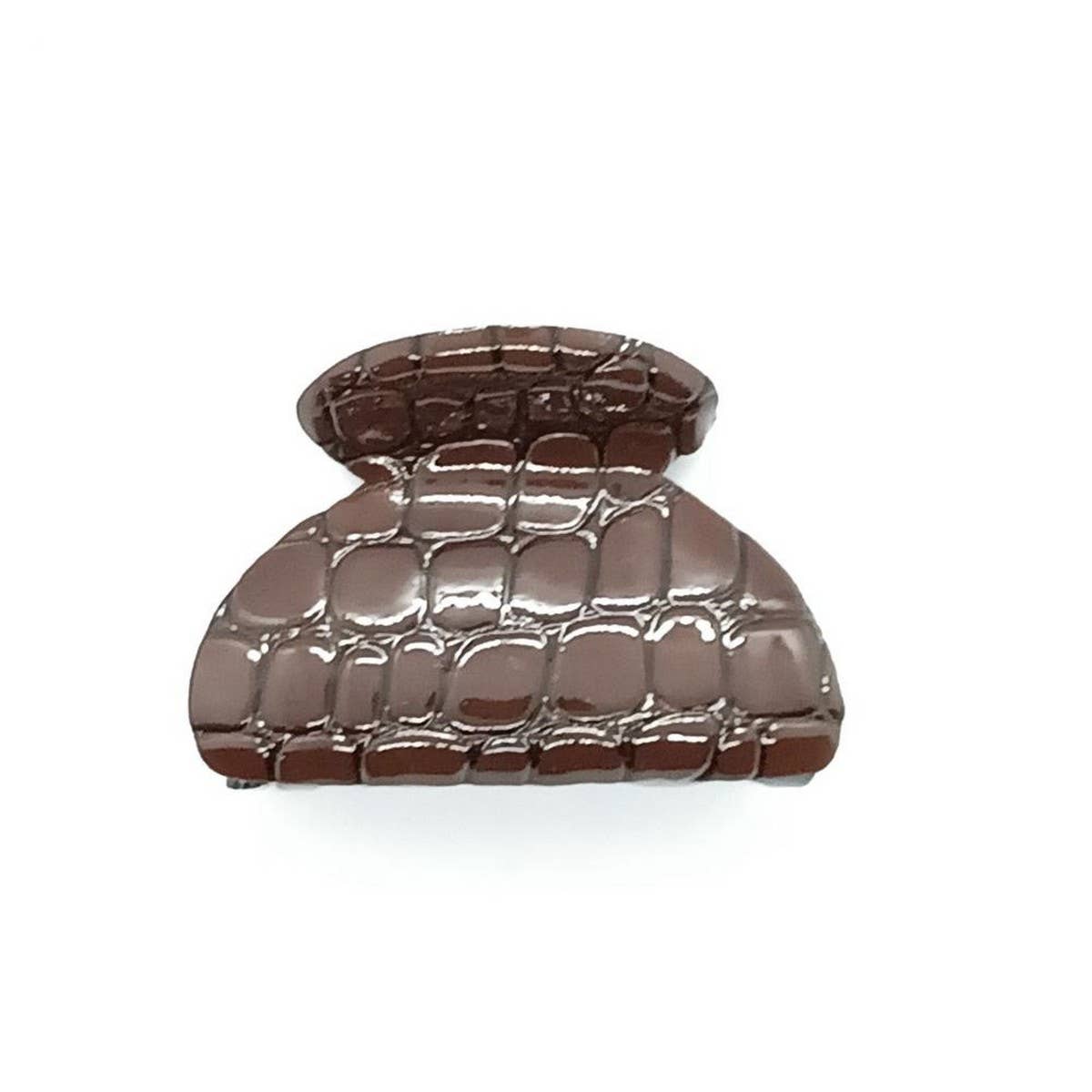 Vintage Glossy Two-Tone Croc PU Hair Claw