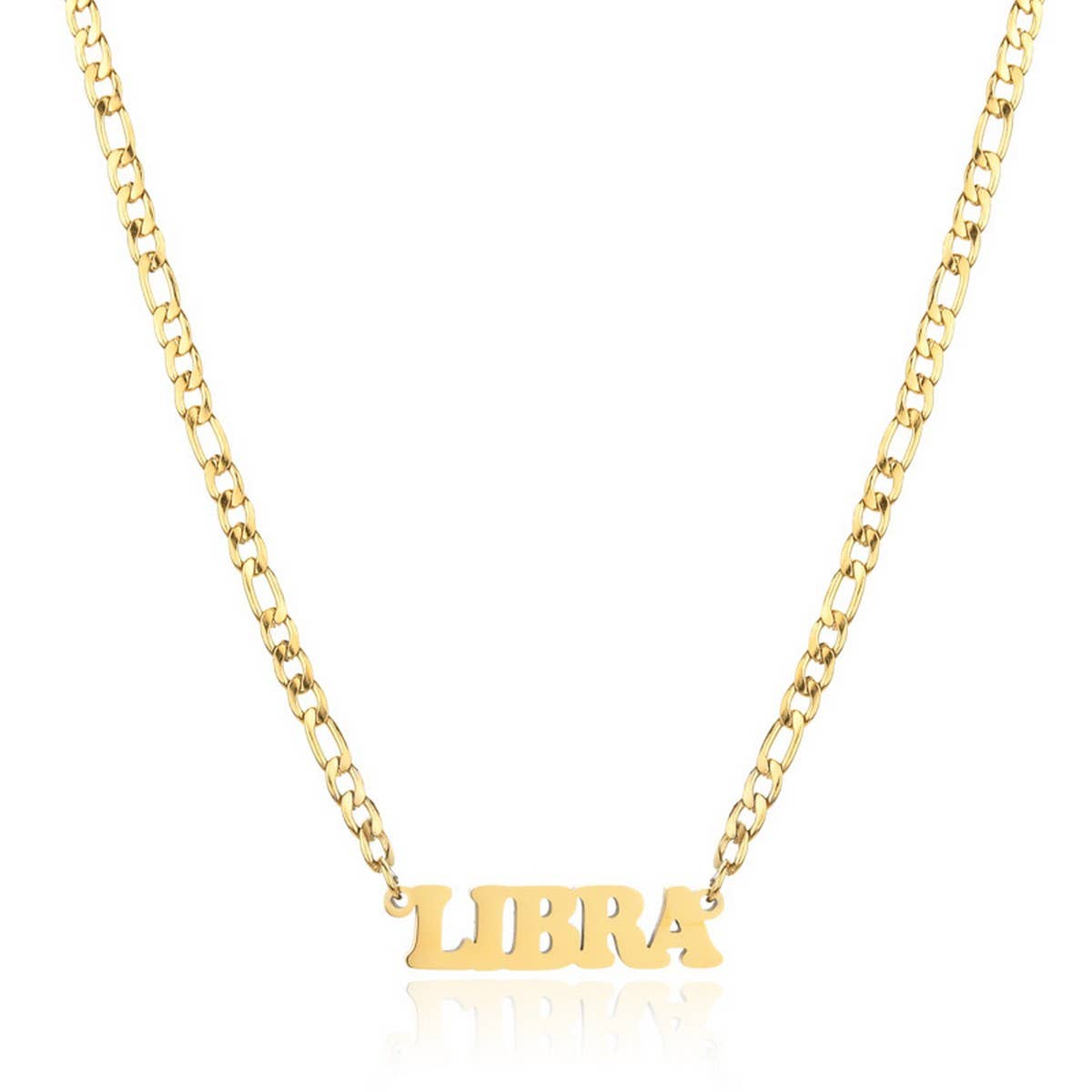 SIMPLE TWELVE ZODIAC STAINLESS STEEL GOLD NECKLACE_CWMM2726
