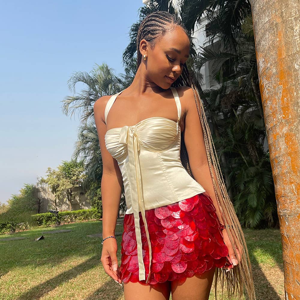 Sexy Backless Strapless Crop Top Bustier Cami