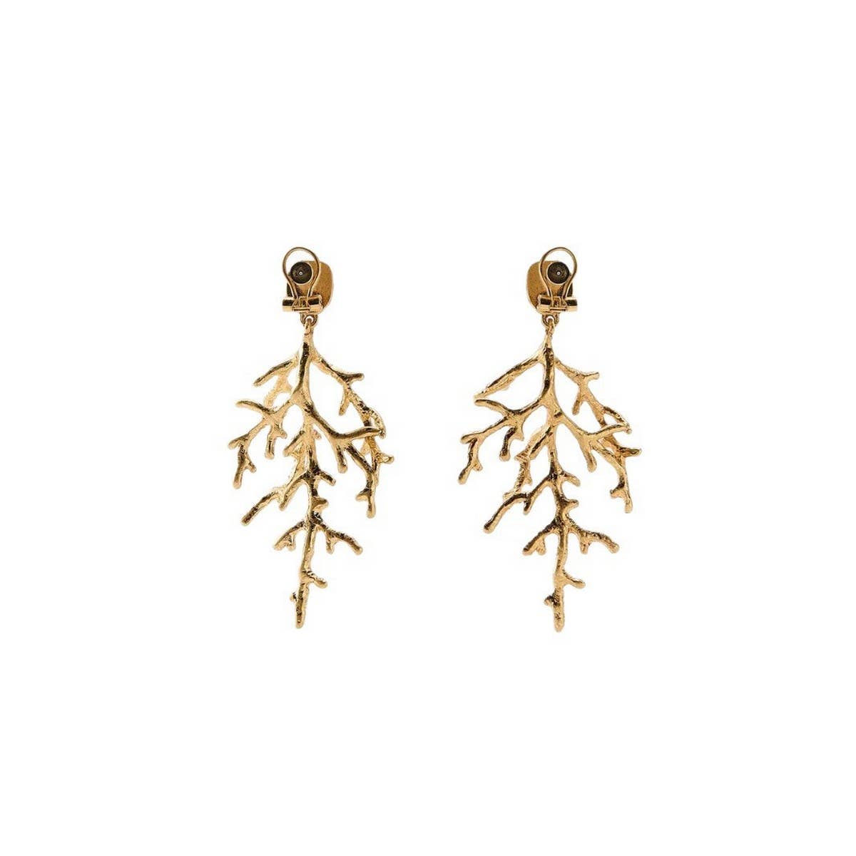 Fashionable Golden Coral Long Earrings