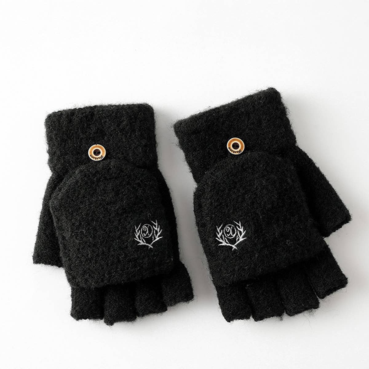 Men¡¯s Winter Flip Mittens Knit Half Full Finger_CWAG0524
