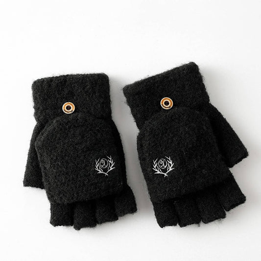 Men¡¯s Winter Flip Mittens Knit Half Full Finger_CWAG0524