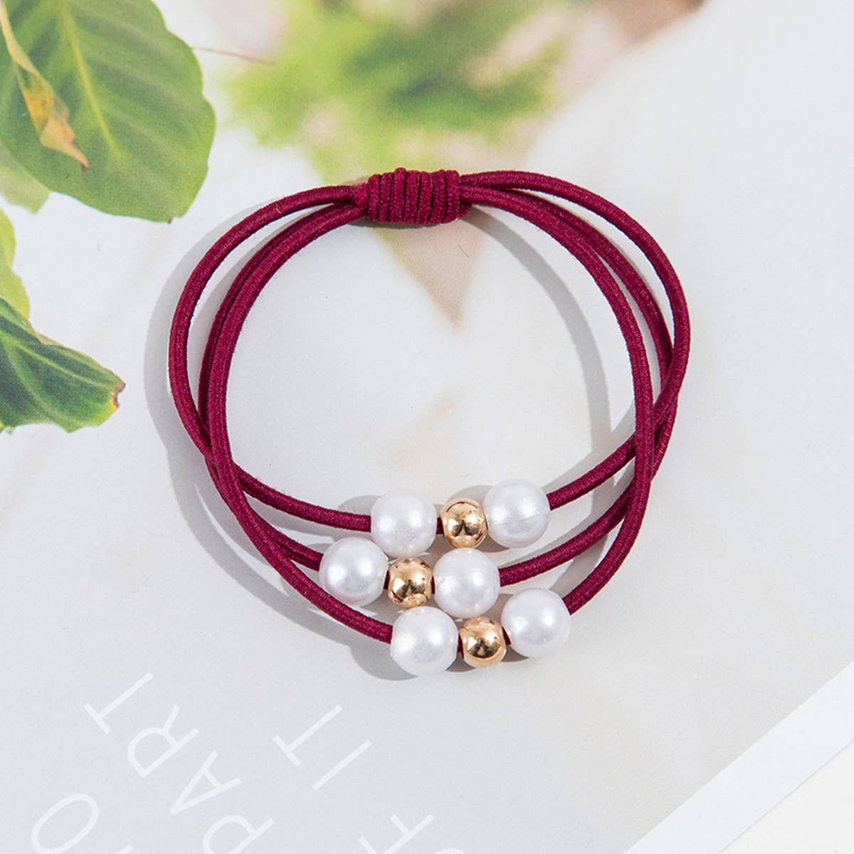 SIMPLE AND FASHIONABLE PEARL HAIR TIE_CWAHA0874