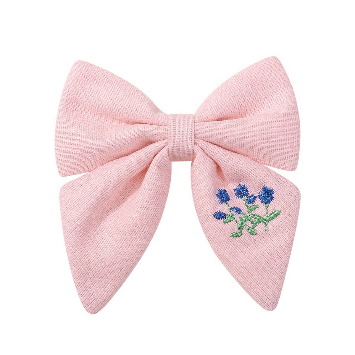 CHILDREN'S EMBROIDERED FLORAL BOW HAIRPIN