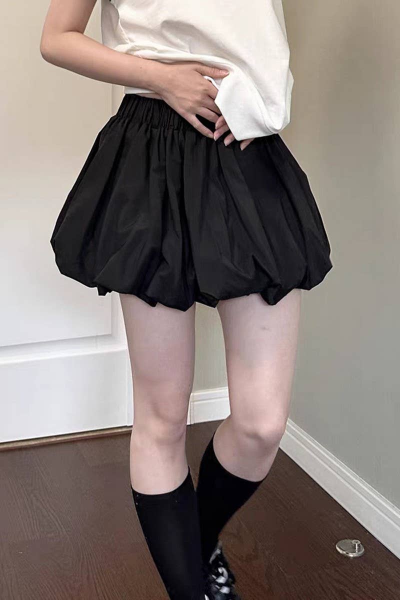 CWBSS0336_SOLID COLOR TEMPERAMENT SHORT TUTU SKIRT