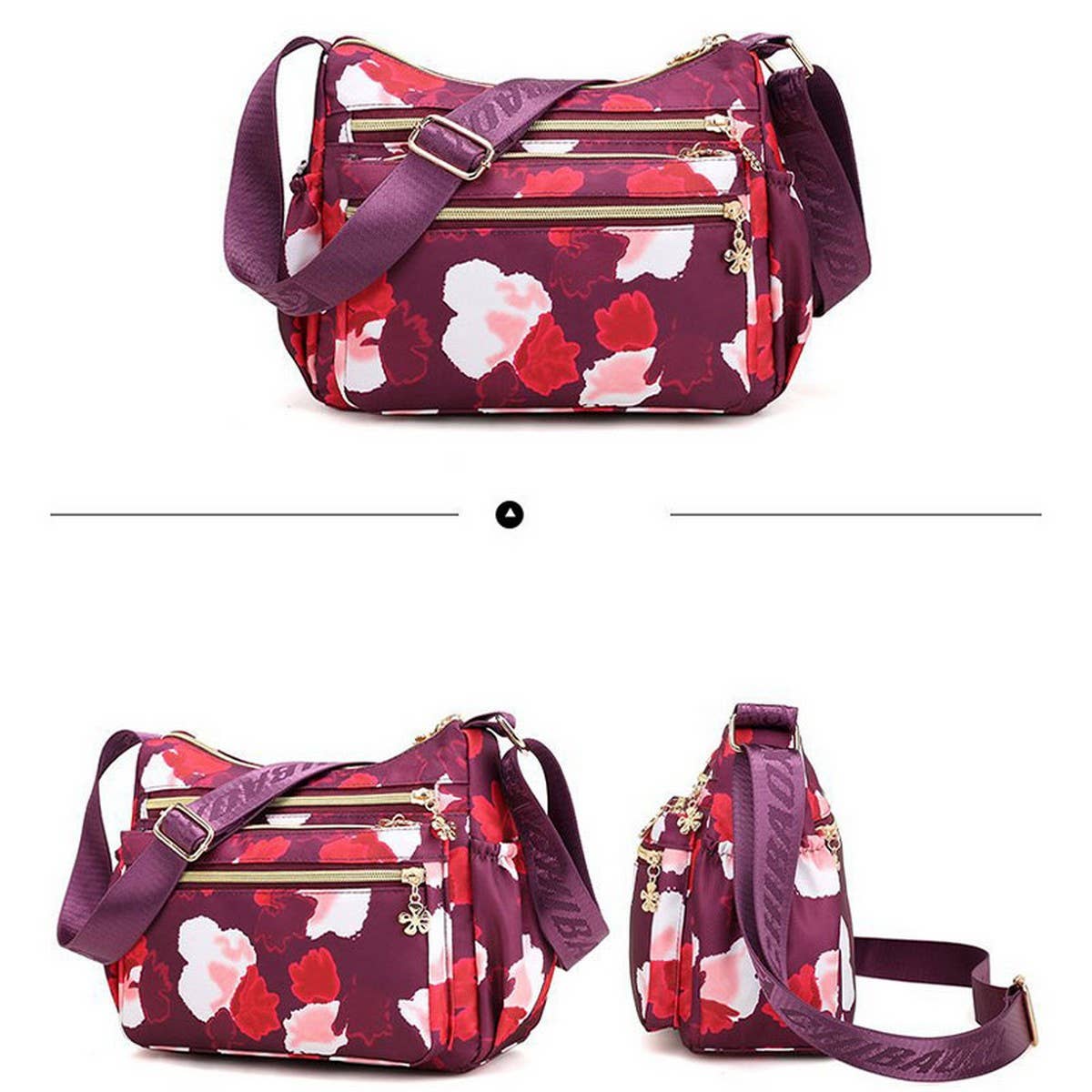 MULTILAYER PRINTED BACKPACK SHOULDER CROSSBODY BAG