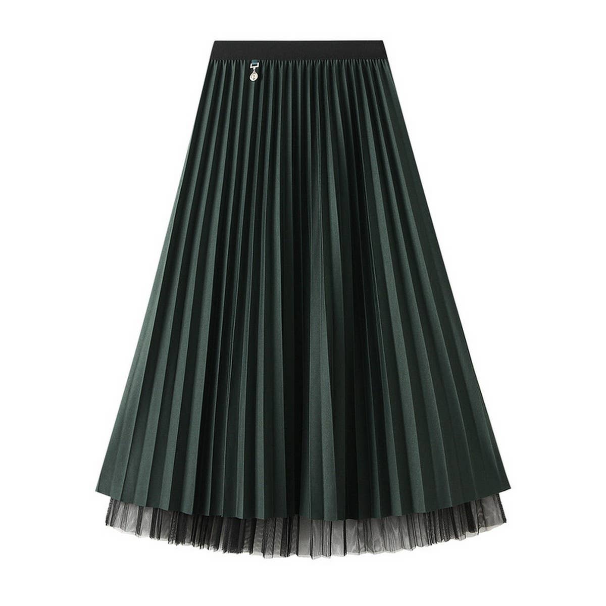 Reversible Pleated Tulle A-Line Midi Skirt