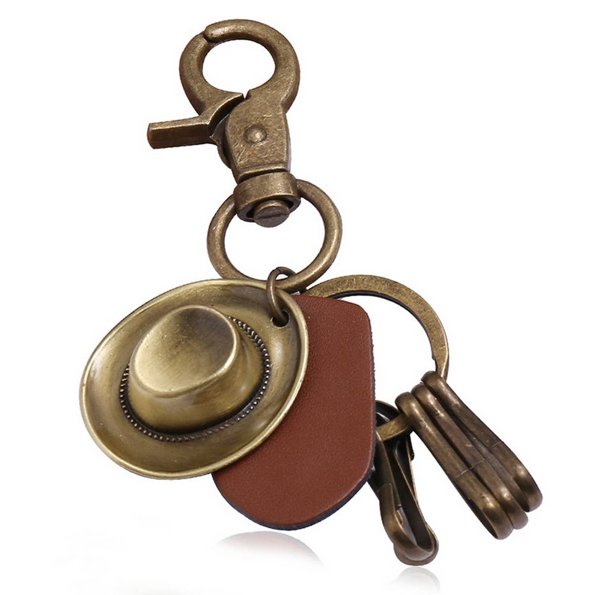 CREATIVE RETRO HAT LEATHER CAR KEYCHAIN