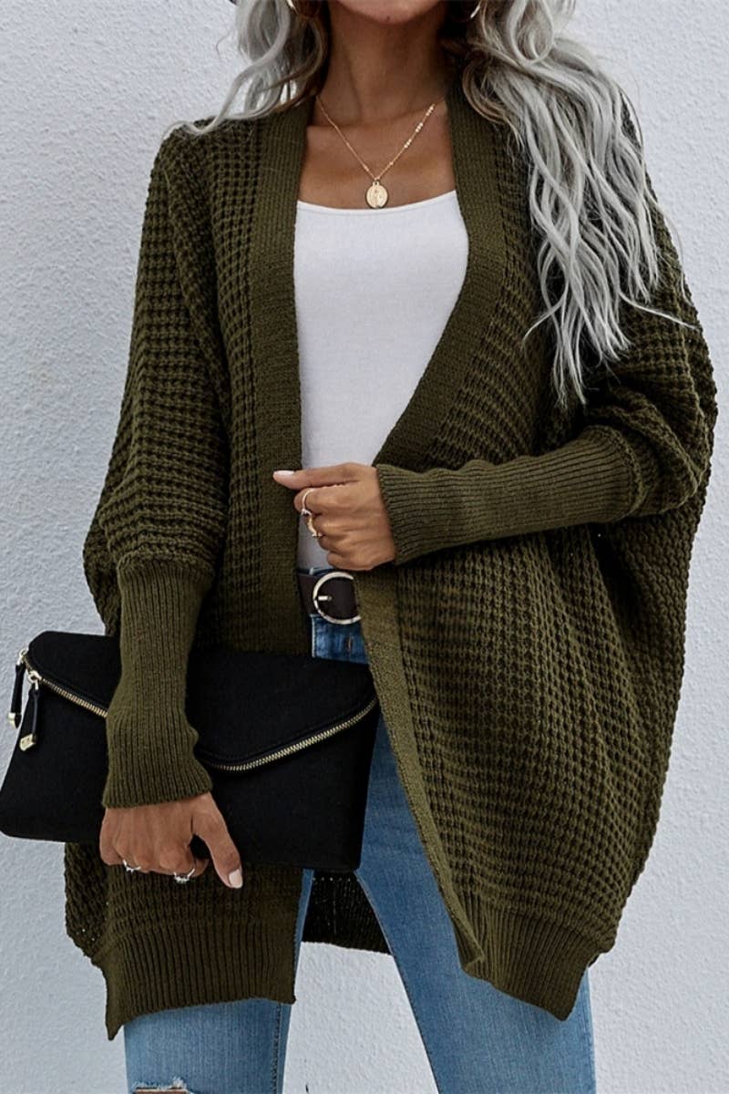 CWOCAL372 Oversized Open Front Casual Cardigan Sweater