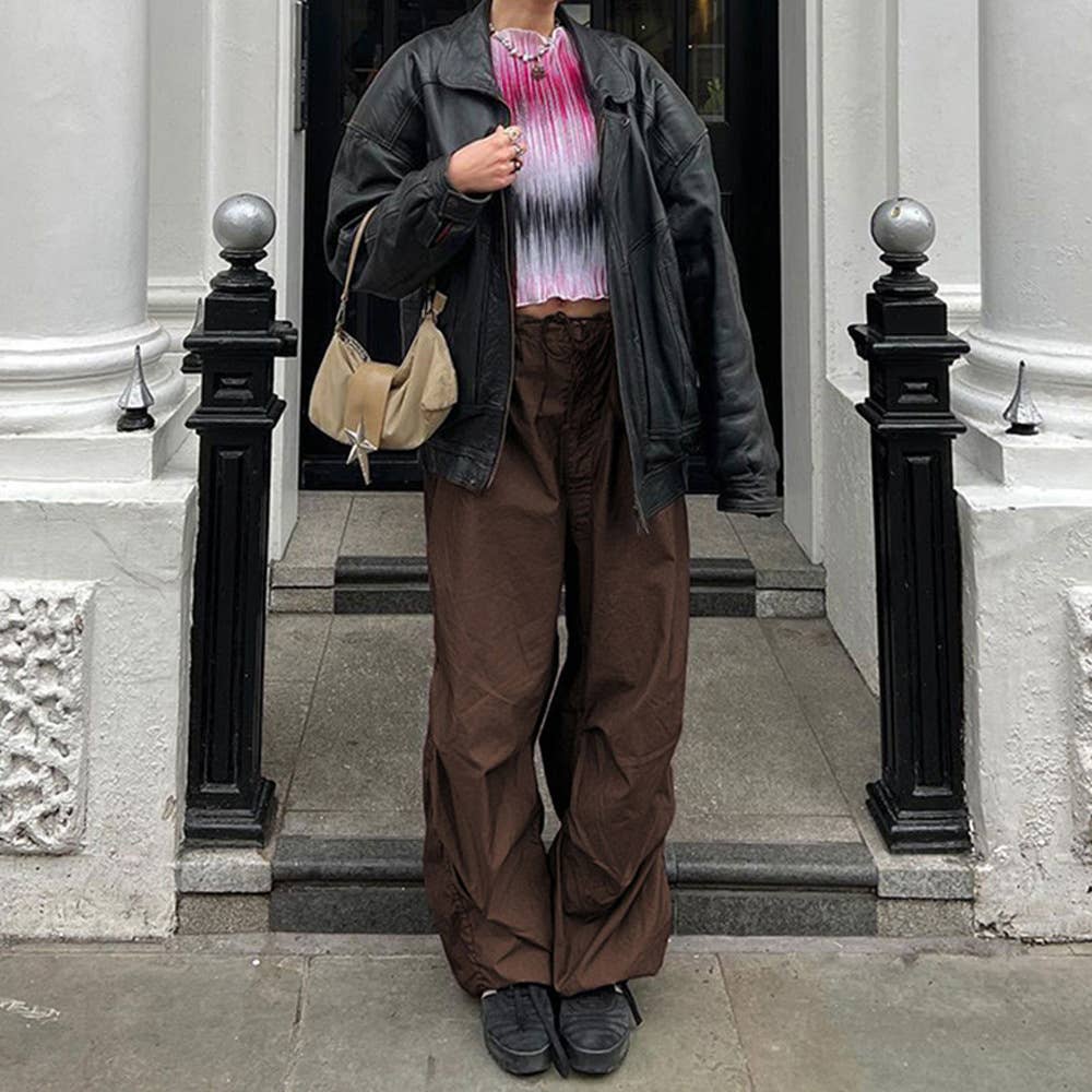 Trendy Low Waist Casual Wide-Leg Cargo Pants