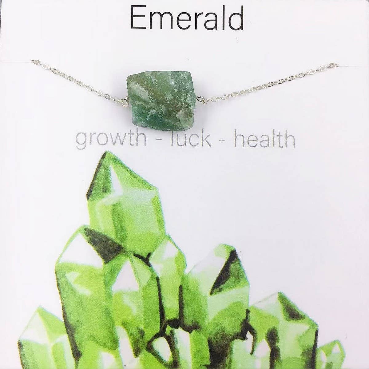 NATURAL CRYSTAL PENDANT NECKLACE WITH CARD