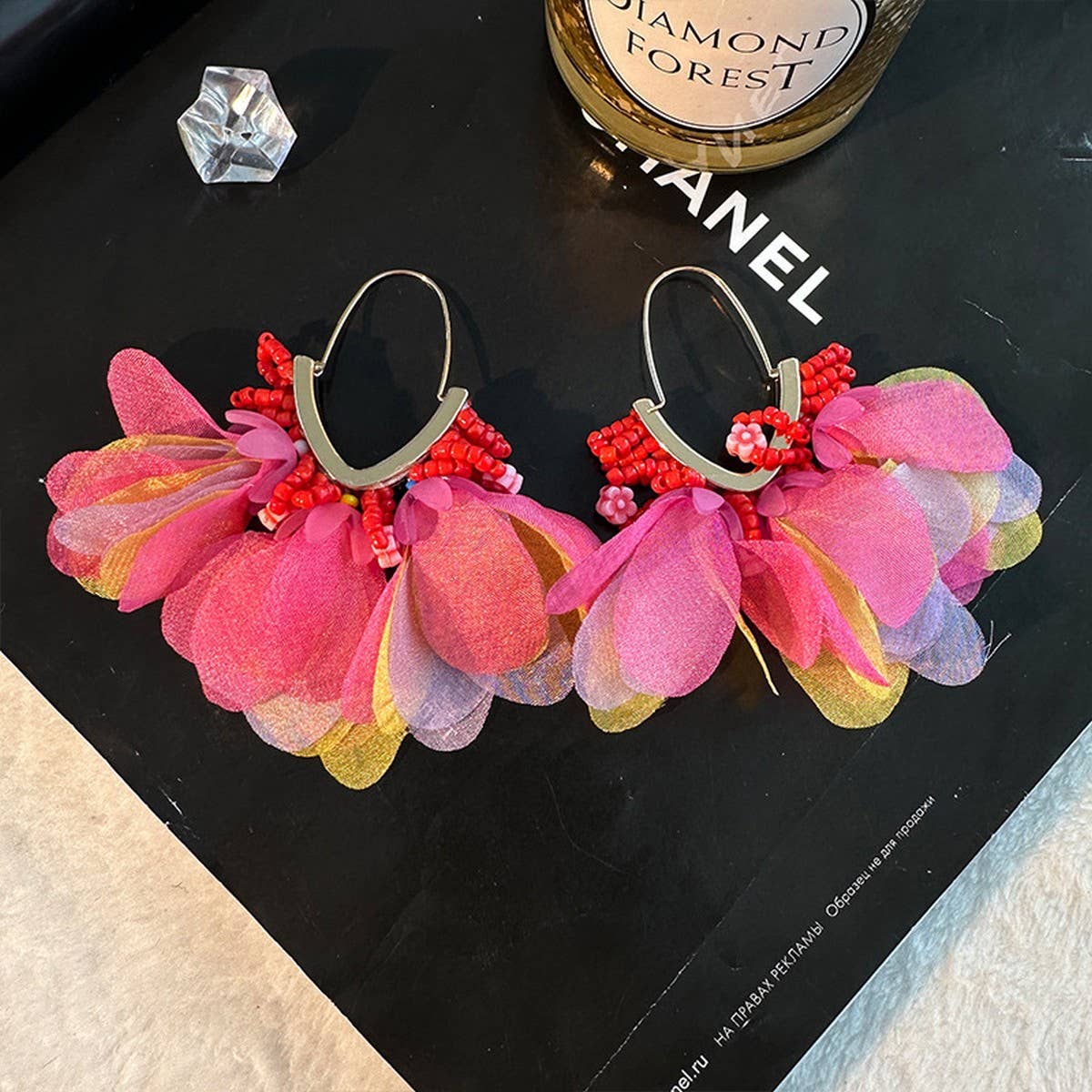 V-Shaped Beaded Tassel Earrings ? Bold Statement