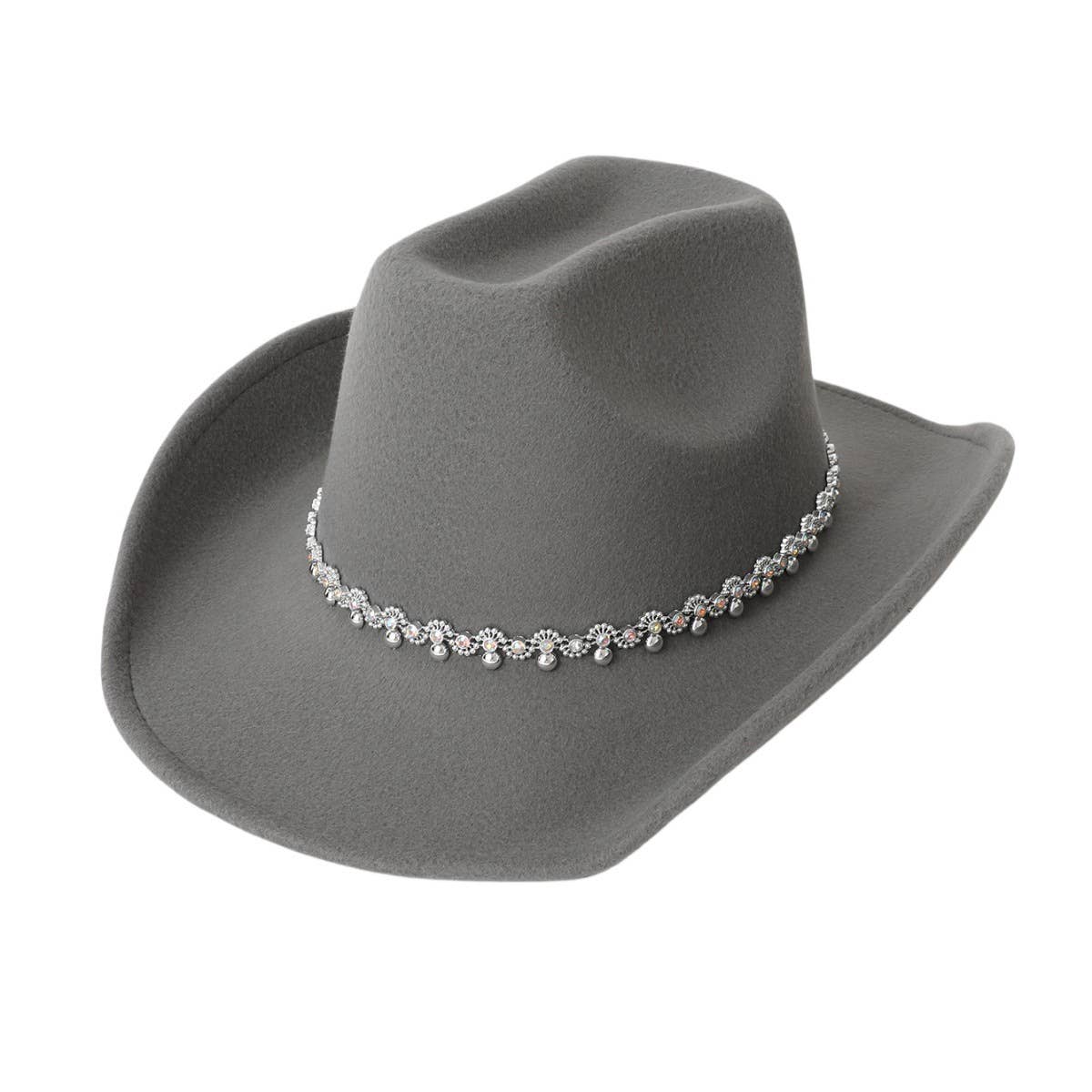 Sequin Spiral Western Felt Hat with Curved Brim_CWAH3645