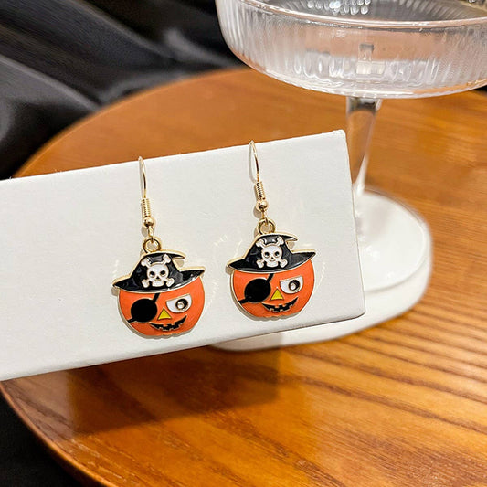 HALLOWEEN PUMPKIN HEAD DEVIL EARRINGS