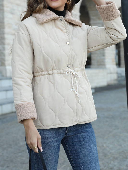 LAPEL COTTON-PADDED JACKET FUR COLLAR JACKET