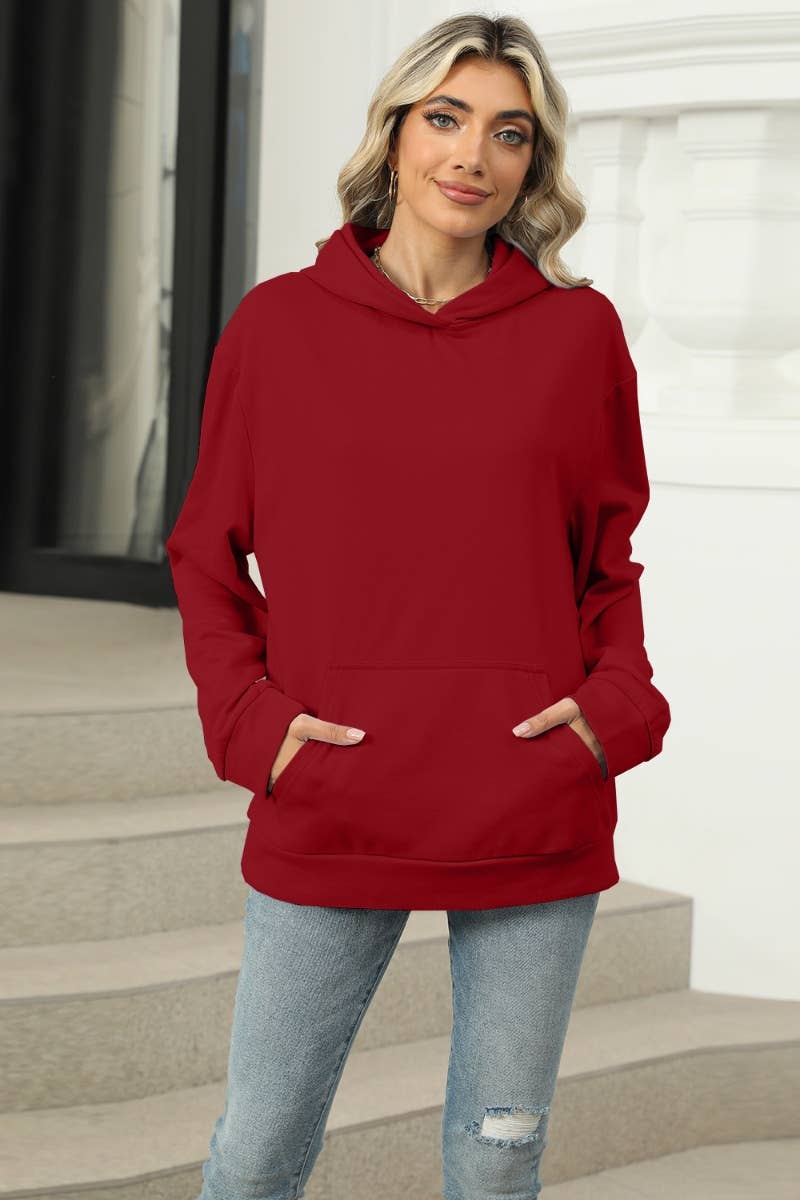 CWOHOL1028_SOLID COLOR HOODED POCKET LONG-SLEEVED HOODIE
