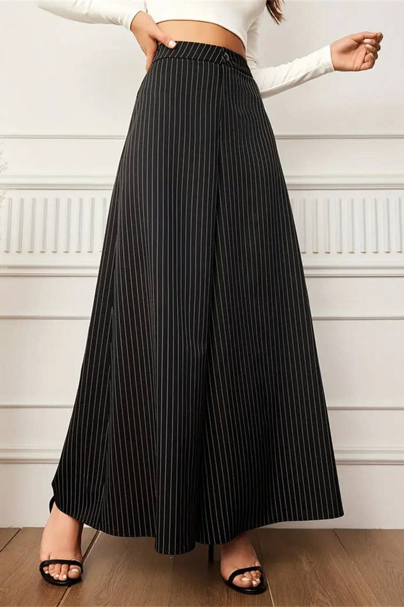 CWBLP1933_SUMMER STRIPED LOOSE CASUAL WIDE-LEG PANTS