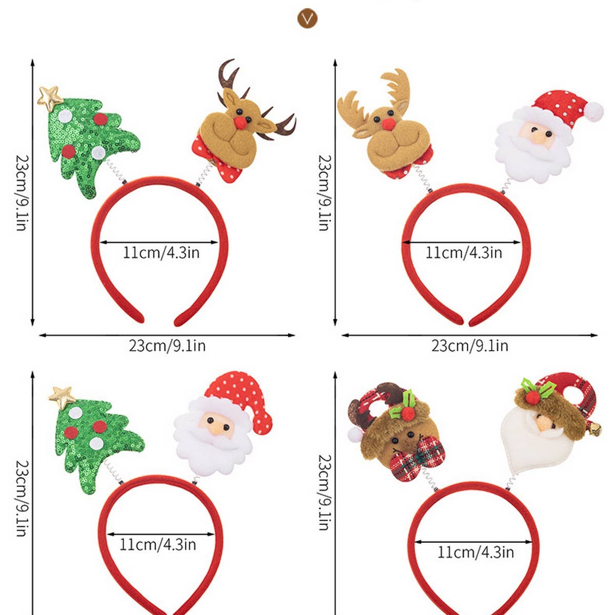 CWMM10339_4PCS CHRISTMAS HAIR CLIPS SANTA REINDEER SET