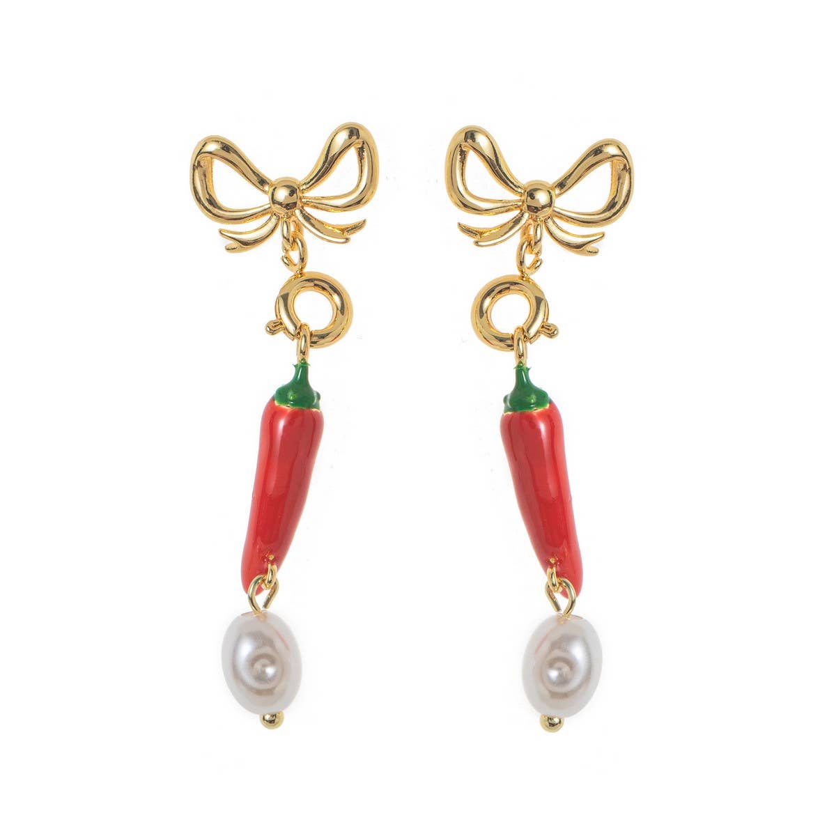 Fashionable Vegetable Wine Glass Pearl Earrings