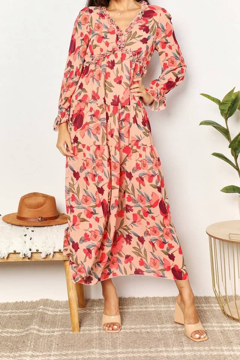 CWDMD5429_STYLISH FLORAL LONG SLEEVE ELEGANT MAXI GOWN