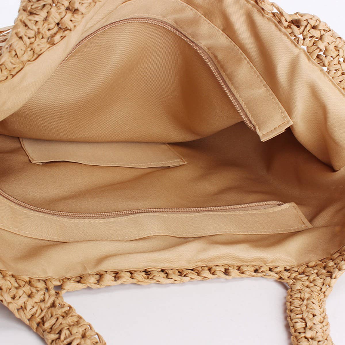 NEW FASHION TASSEL PAPER ROPE BRAIDED BAG_CWAB4699